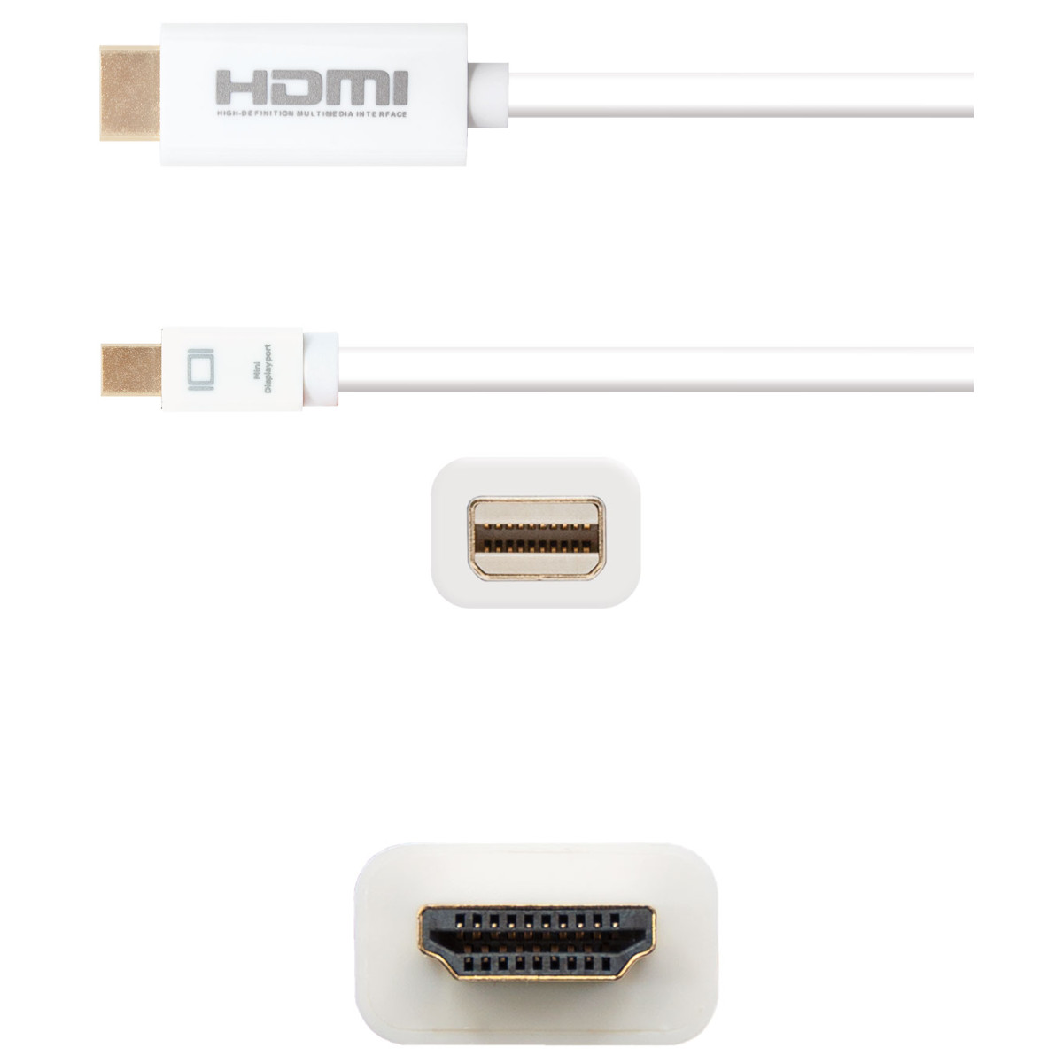 CABLE MINI DP M - HDMI M 2M BLANCO